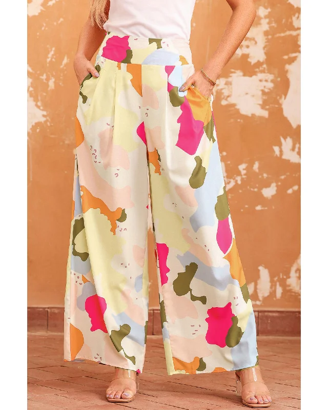 Azura Exchange Color Palette Print Wide Leg Pants - S