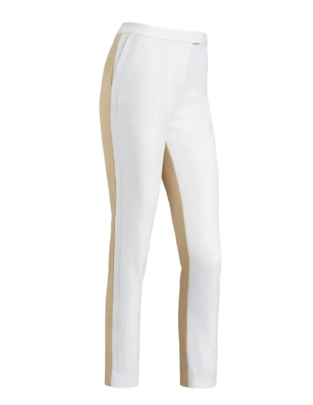 Colour-Blocked Golf Pant In White/beige