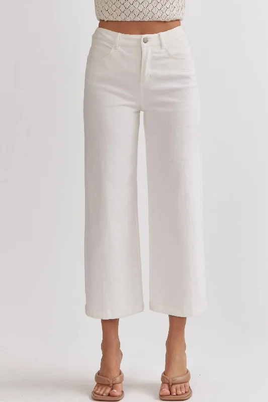 High Waist Pants In White