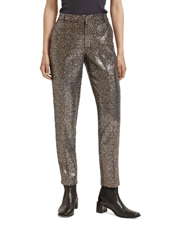 Lowry Sequined Slim Pant In Midnight