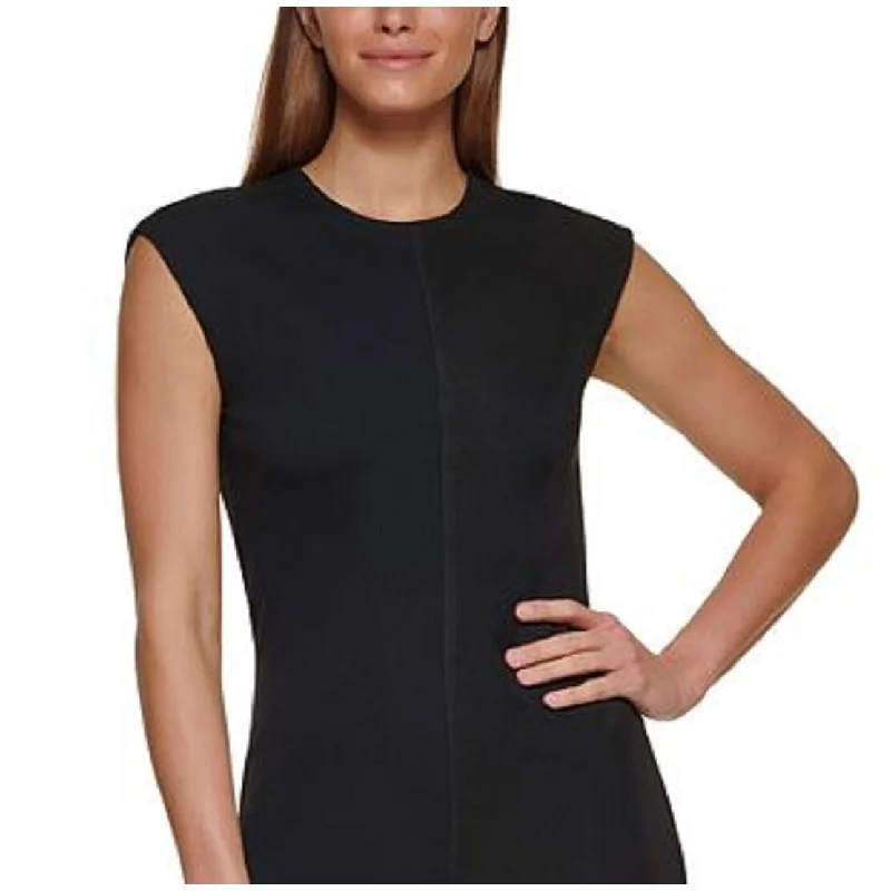 Dkny Women's Knit Sheath Dress Black Size 12