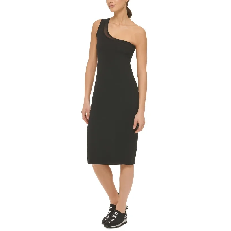 Dkny Women's One Shoulder Dress Black Size Medium