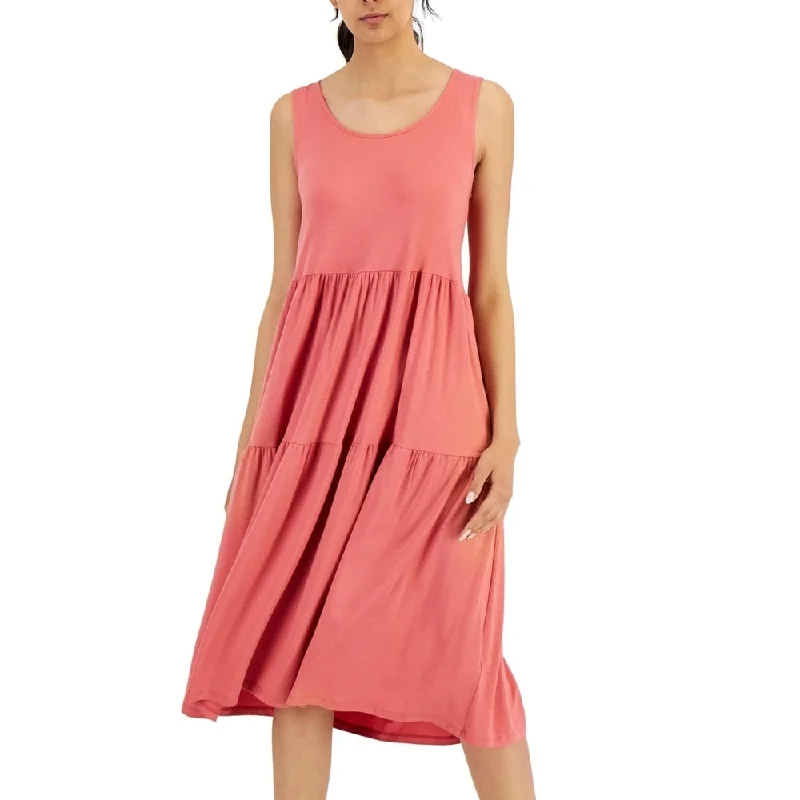 Eileen Fisher Women's Sleeveless Tiered Dress Pink Size X-Large