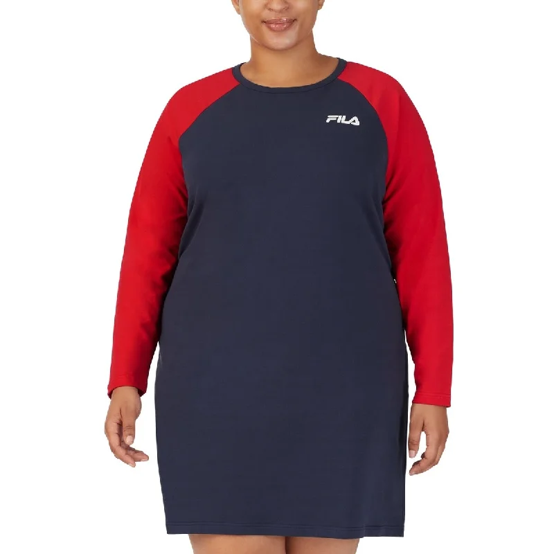 Fila Women's Colorblocked Raglan Sleeve Dress Blue Size 2X