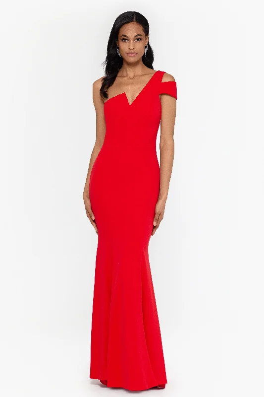 "Paulina" Cutout One Shoulder Floor Length Gown