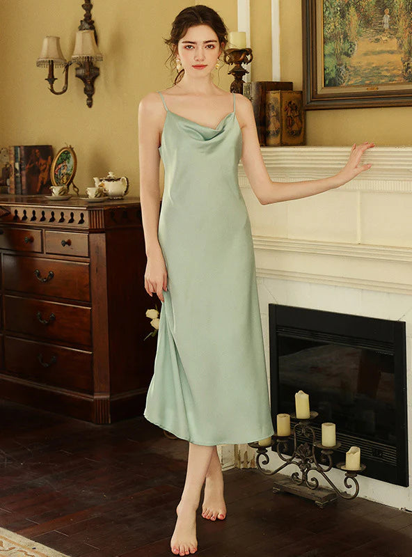 SILK RIBBON SILK SATIN DRESS