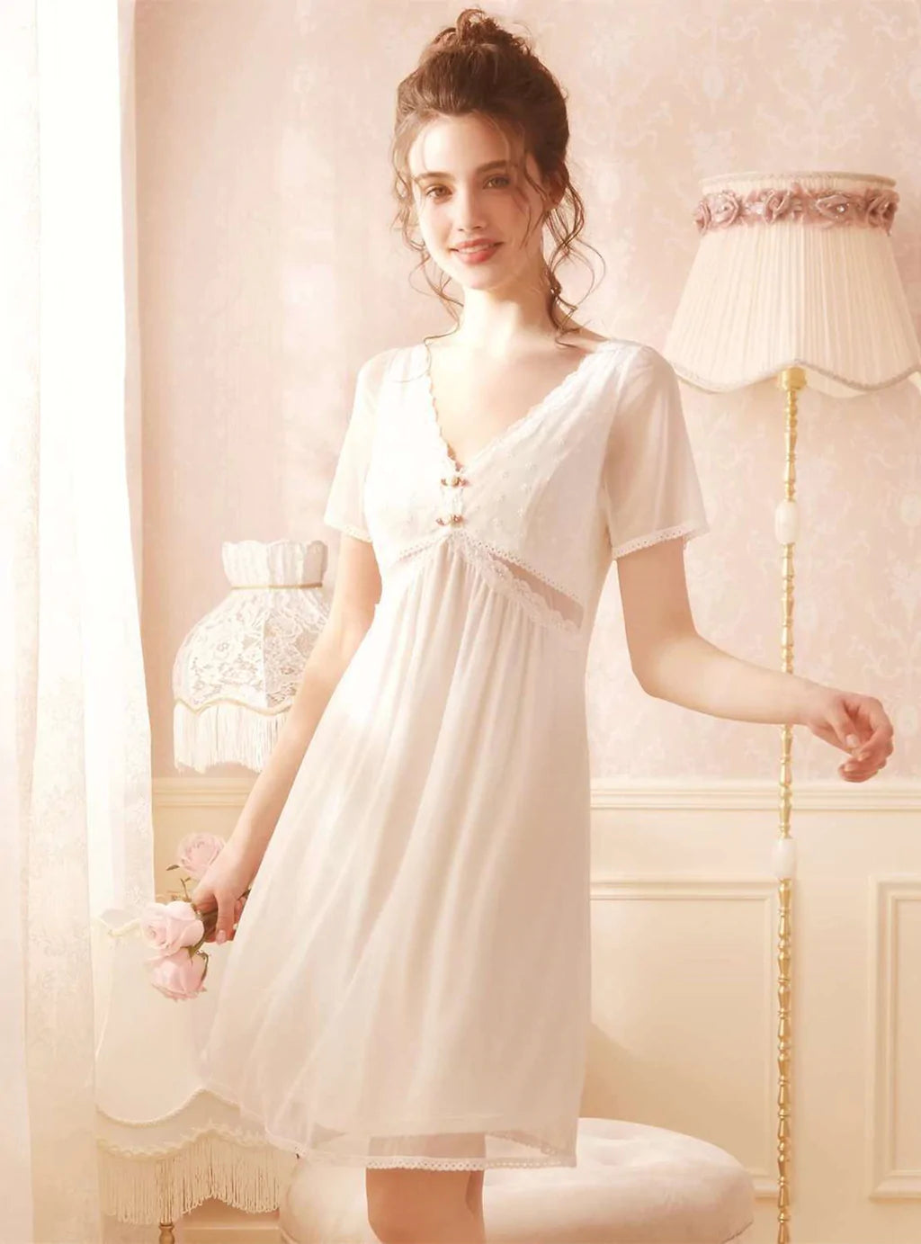 SOFT LACE PRINCESS HOME NIGHTGOWN