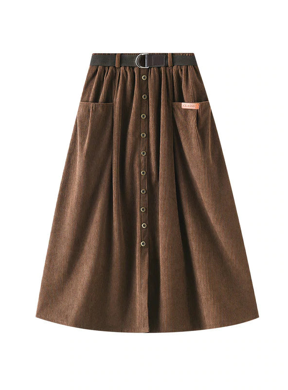 WINTER WAIST CORDUROY SKIRT