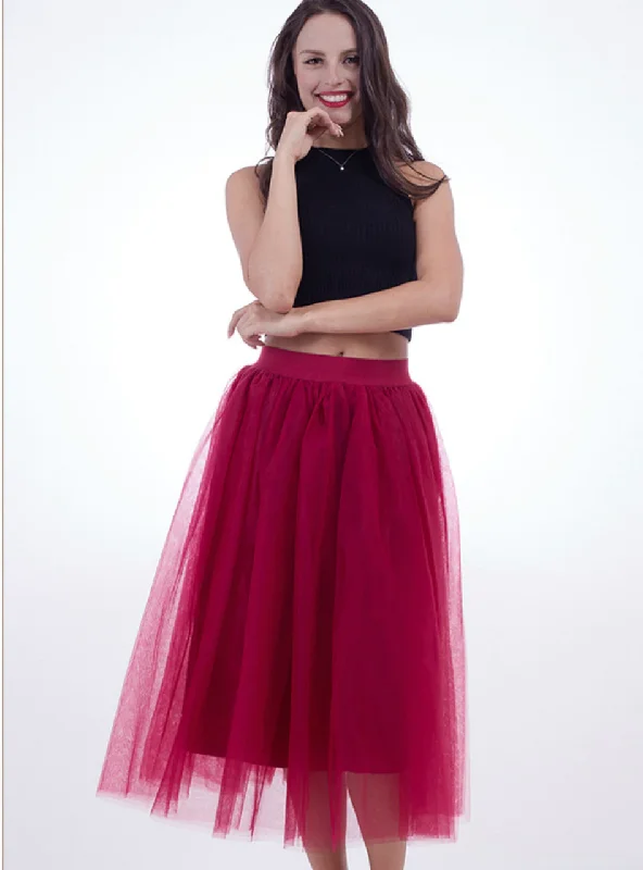 Burgundy Large Pendulum Gauze Skirt