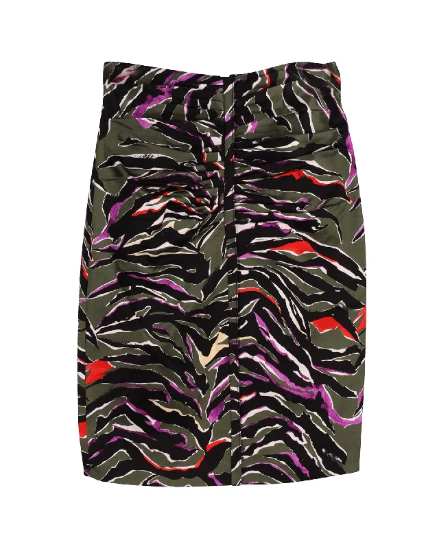 Balenciaga Printed Pencil Skirt in Multicolor Cotton