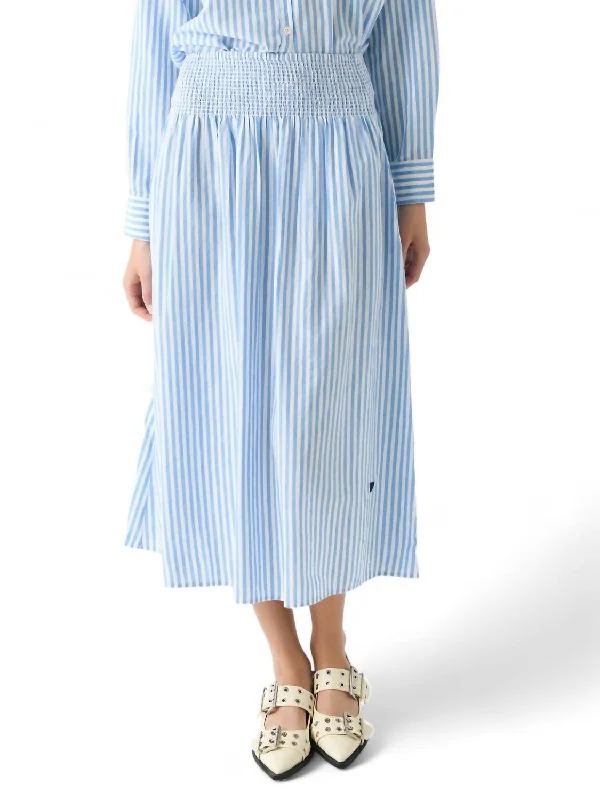 Martin Cabana Stripe Skirt In Blue Sky