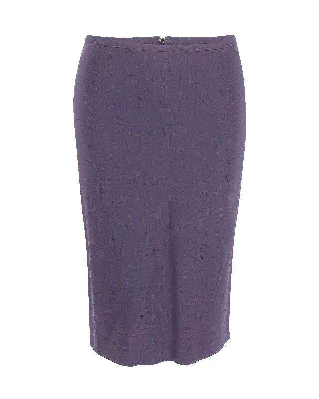 Sportmax Pencil Skirt in Navy Blue Cotton